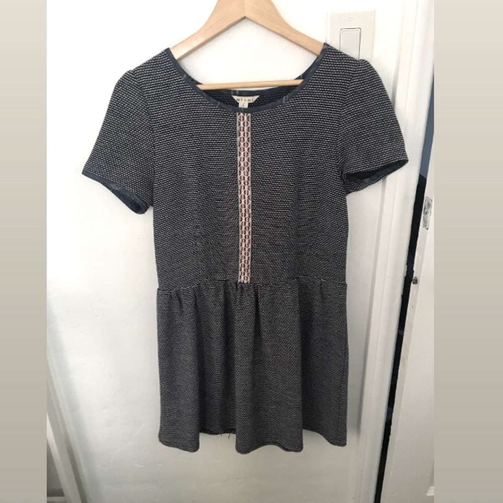 Anthropologie | blue drop waist dress